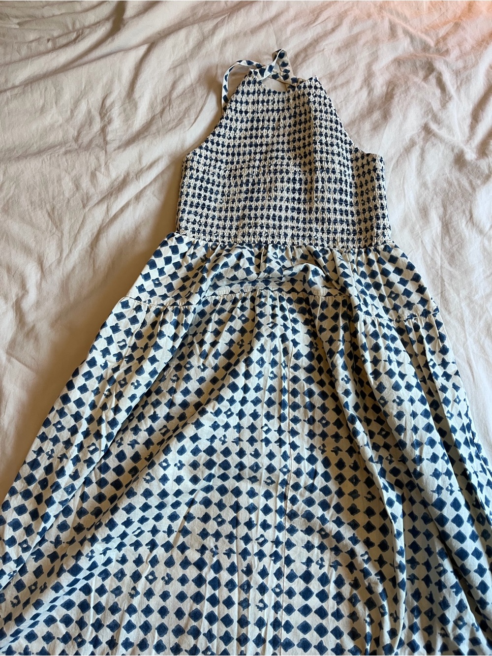 Madewell smocked halter with Shibori print - Picture 2 of 7